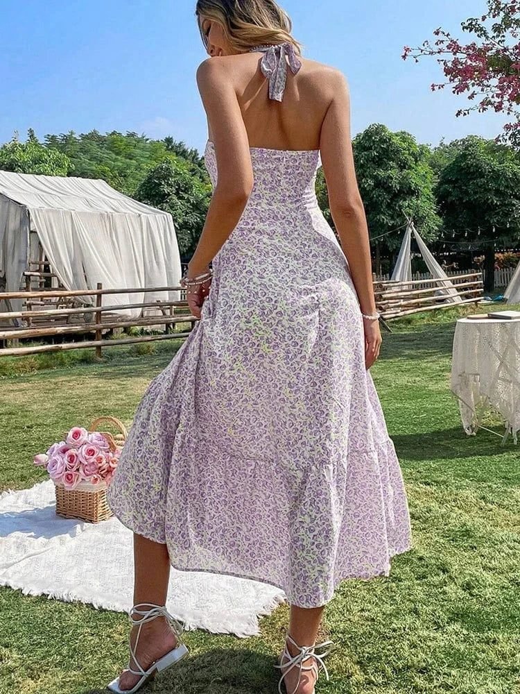 Robe Ete Dos Nu Midi Fleurie Boheme 2