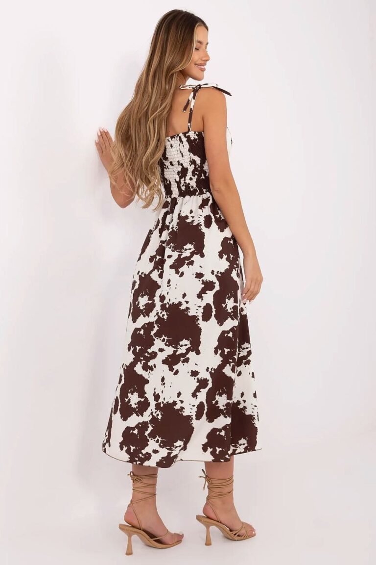 Robe Ete Fendue Imprime Animal