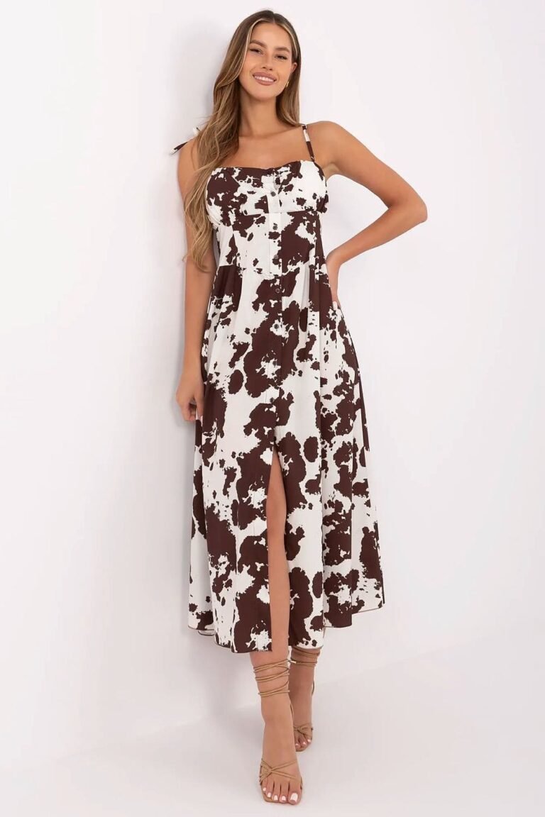 Robe Ete Fendue Imprime Animal Multicouleur Taille Unique