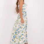 Robe Ete Fleurie A Boutons Fendue Midi