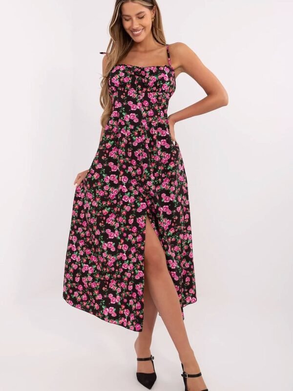 Robe Ete Fleurie Casual Fendue Multicouleur Taille Unique