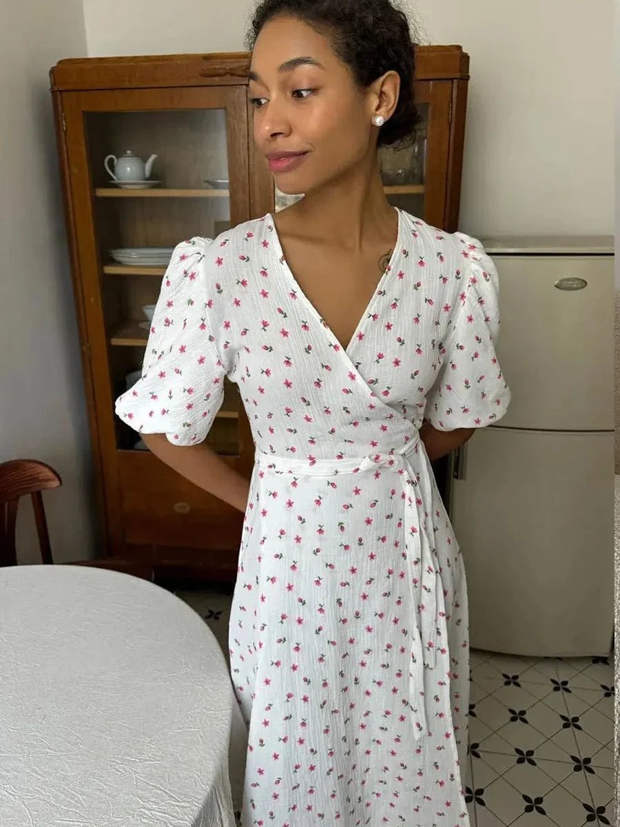 Robe Ete Fleurie Longue Blanche 4