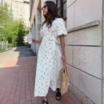 Robe Ete Fleurie Longue Blanche Jaune S