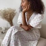 Robe Ete Fleurie Longue Blanche Rose S