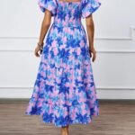 Robe Ete Florale Epaules Denudees Midi 2