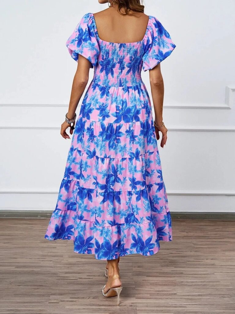 Robe Ete Florale Epaules Denudees Midi 2