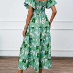 Robe Ete Florale Epaules Denudees Midi 4