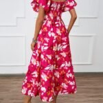 Robe Ete Florale Epaules Denudees Midi 6