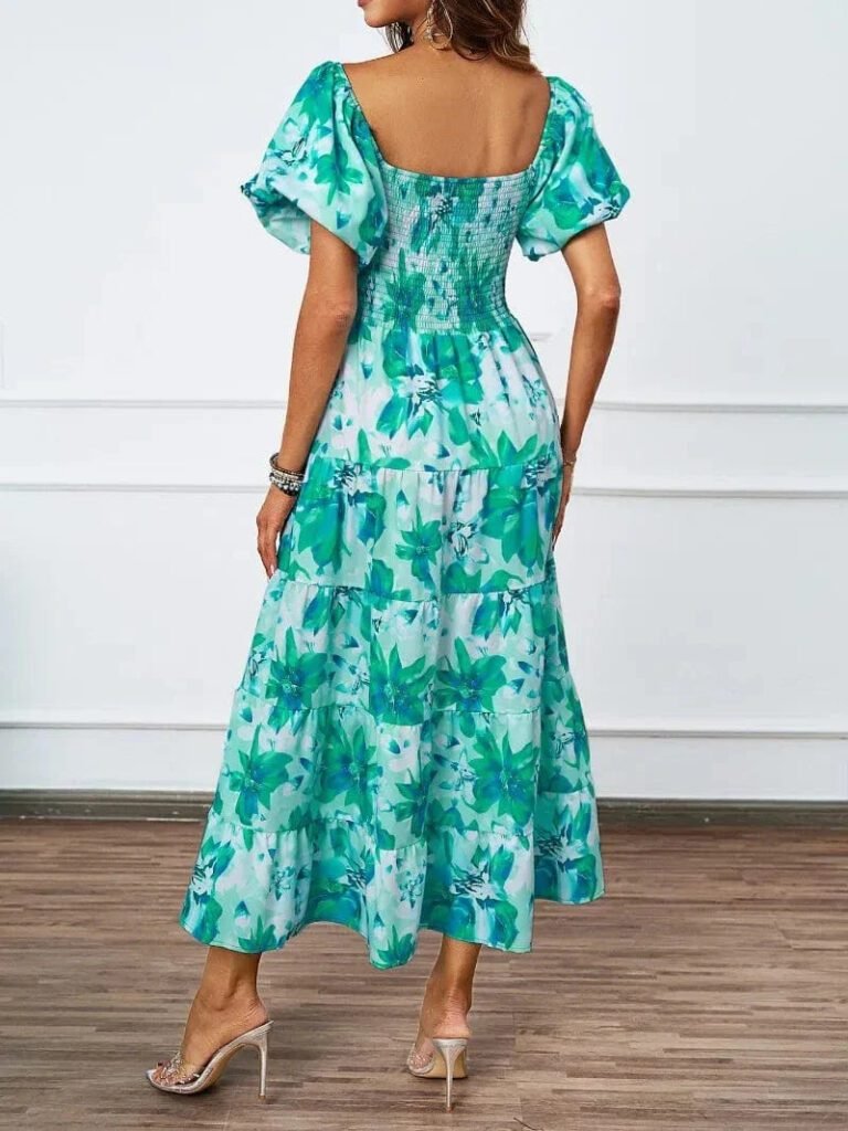 Robe Ete Florale Epaules Denudees Midi