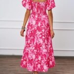 Robe Ete Florale Epaules Denudees Midi 8