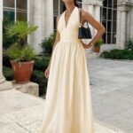 Robe Ete Fluide Longue Sans Manches Jaune S