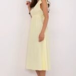 Robe Ete Jaune Midi Legere
