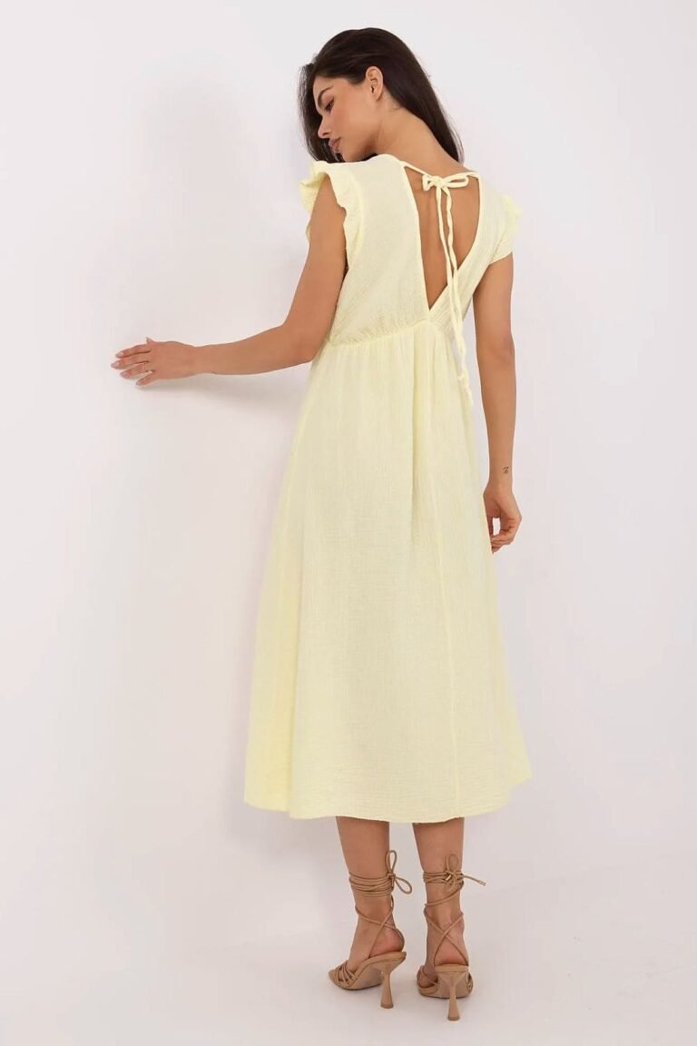 Robe Ete Jaune Midi Legere 2