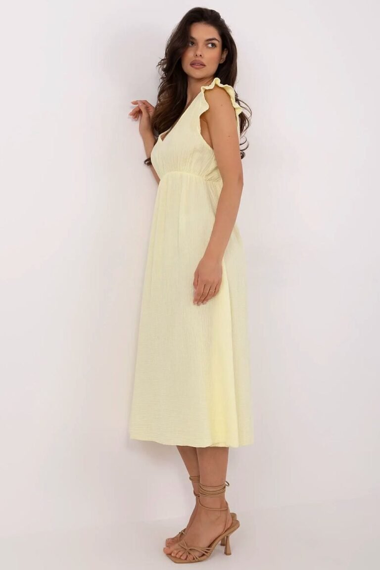 Robe Ete Jaune Midi Legere