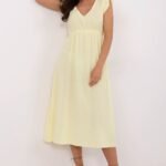 Robe Ete Jaune Midi Legere Jaune Taille Unique
