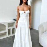 Robe Ete Longue Dos Nu Boheme Blanc S