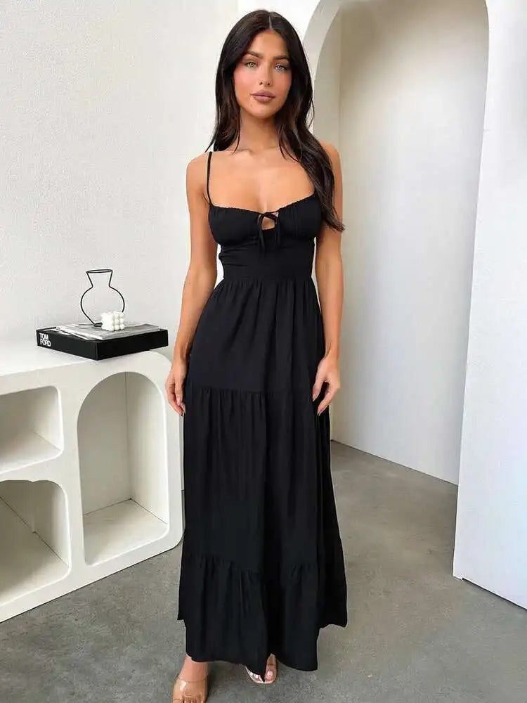 Robe Ete Longue Dos Nu Boheme Noir S