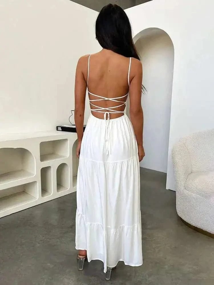Robe Ete Longue Dos Nu Boheme