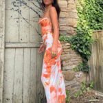 Robe Ete Longue Dos Nu Imprime Floral 2