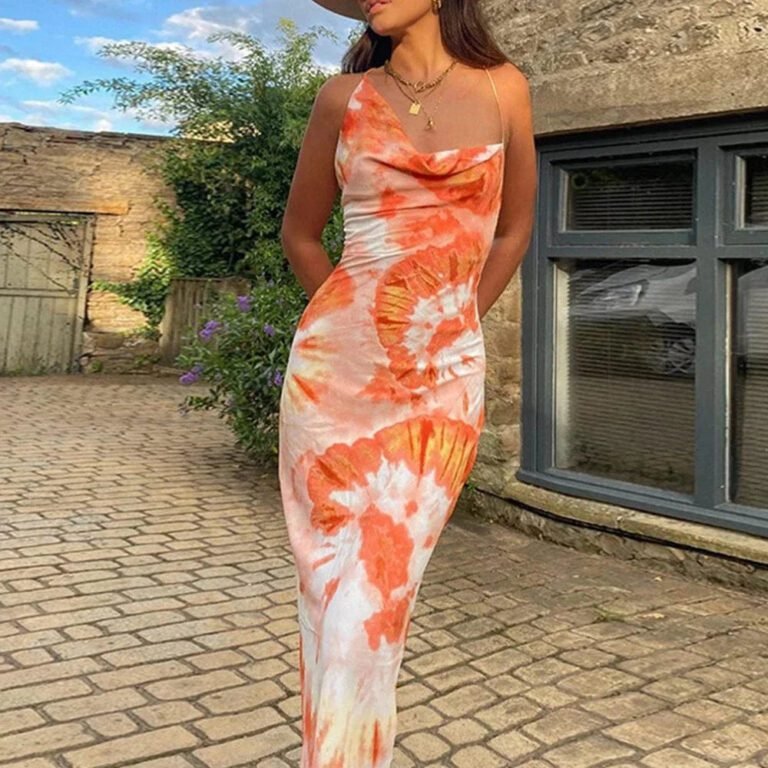 Robe Ete Longue Dos Nu Imprime Floral Multicouleur S