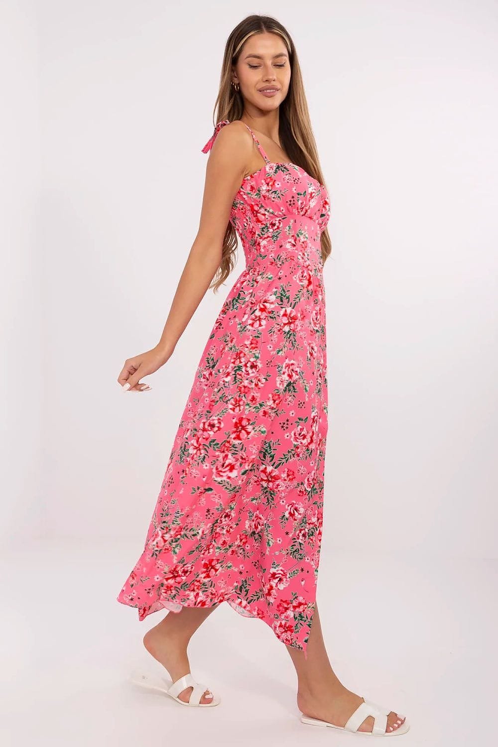 Robe Ete Longue Fluide Fleurie Fendue 2