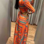 Robe Ete Longue Motif Geometrique