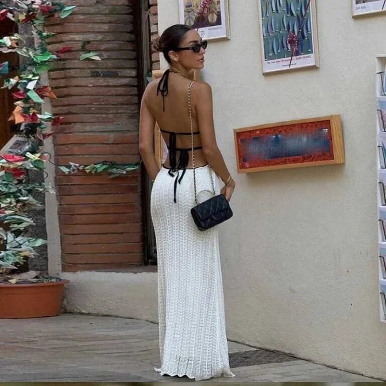 Robe Ete Longue Sexy Dos Nu Crochet