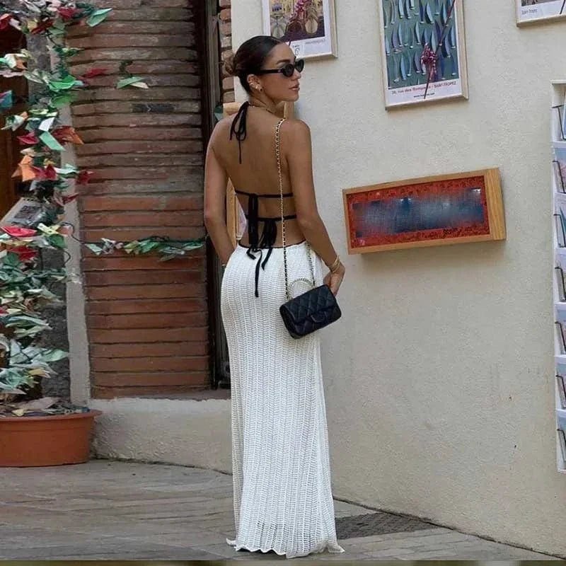 Robe Ete Longue Sexy Dos Nu Crochet