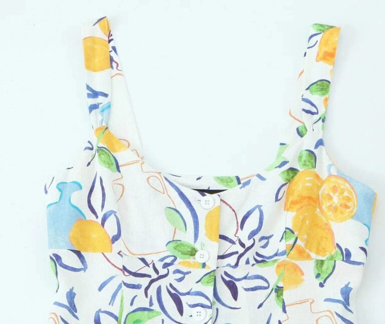 Robe Ete Multicolore Boutonnee Midi 3