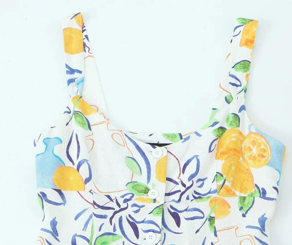 Robe Ete Multicolore Boutonnee Midi 3