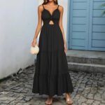 Robe Ete Noire Longue A Bretelles 3