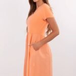 Robe Ete Orange Casual Fluide Manches Courtes 2