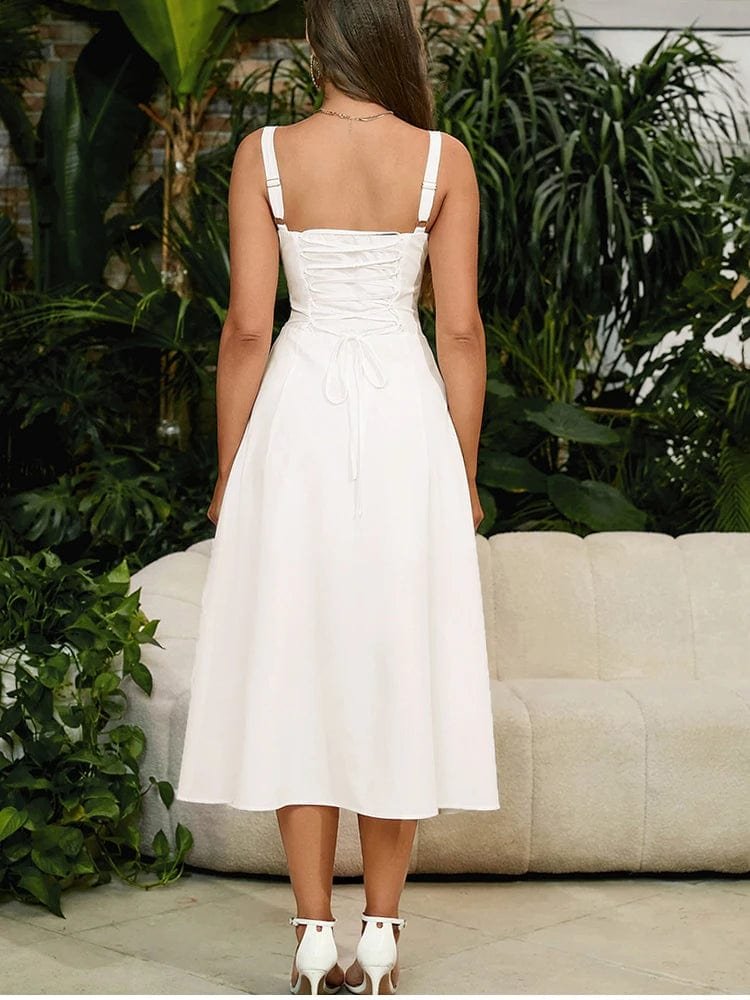 Robe Ete Plissee Midi Sans Manches 10