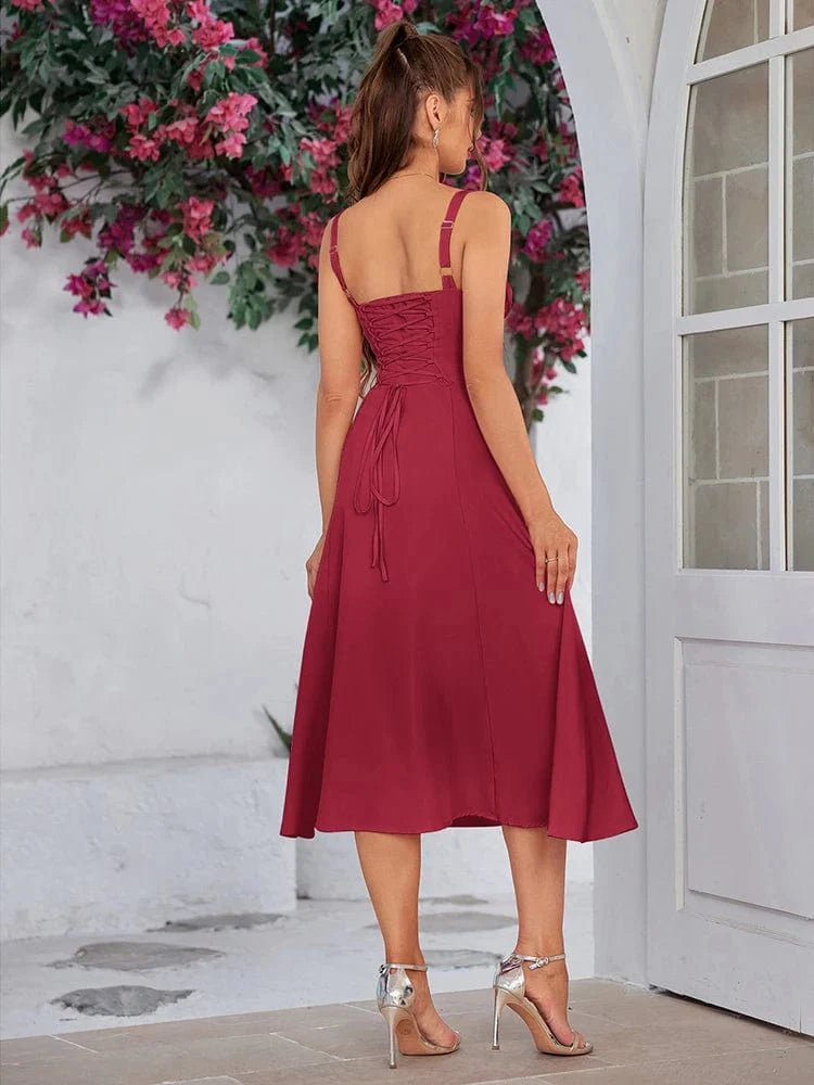 Robe Ete Plissee Midi Sans Manches 4