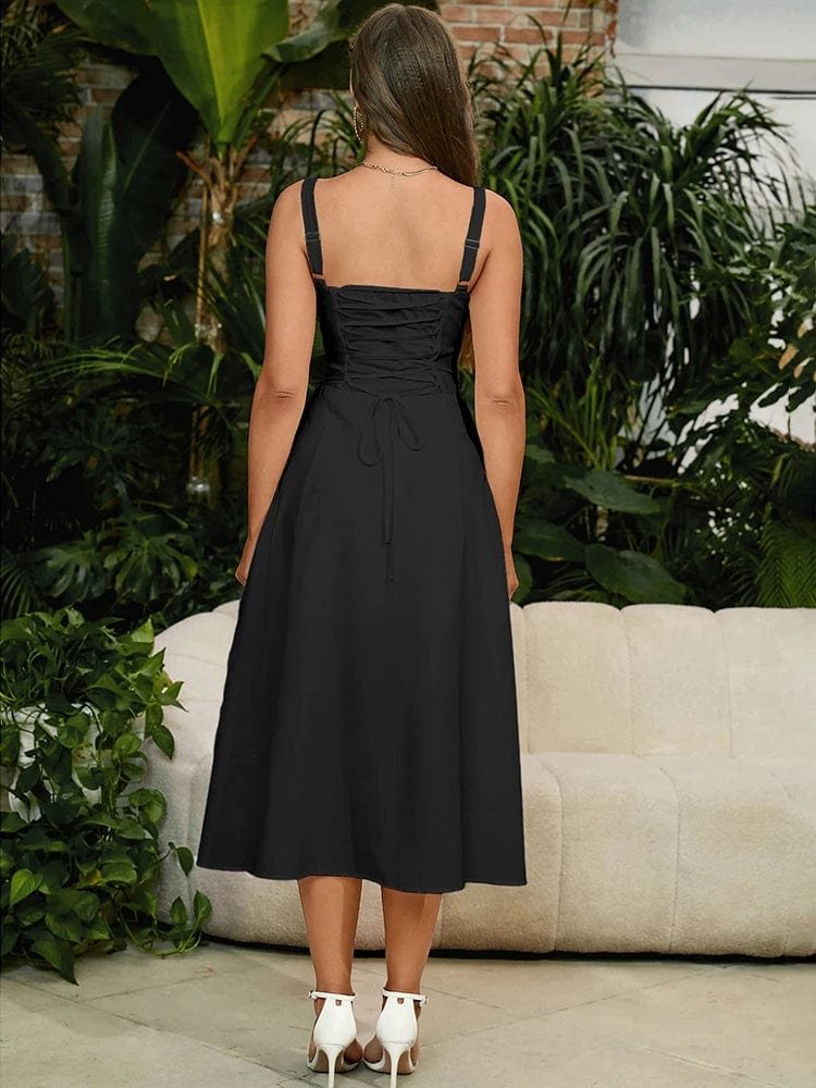 Robe Ete Plissee Midi Sans Manches 7