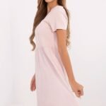 Robe Ete Rose Poudre Casual Manches Courtes