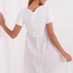 Robe Ete Trapeze Blanche Manches Courtes
