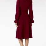 Robe Evasee Midi Chic Manches Longues