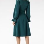 Robe Evasee Midi Chic Manches Longues 5