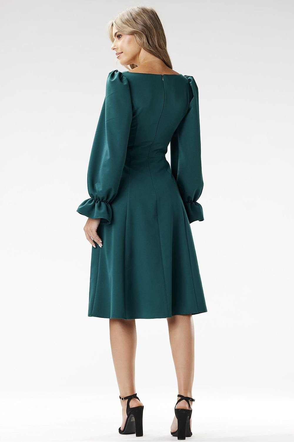 Robe Evasee Midi Chic Manches Longues 5