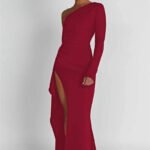 Robe Fendue Avec Epaule Denudee 3