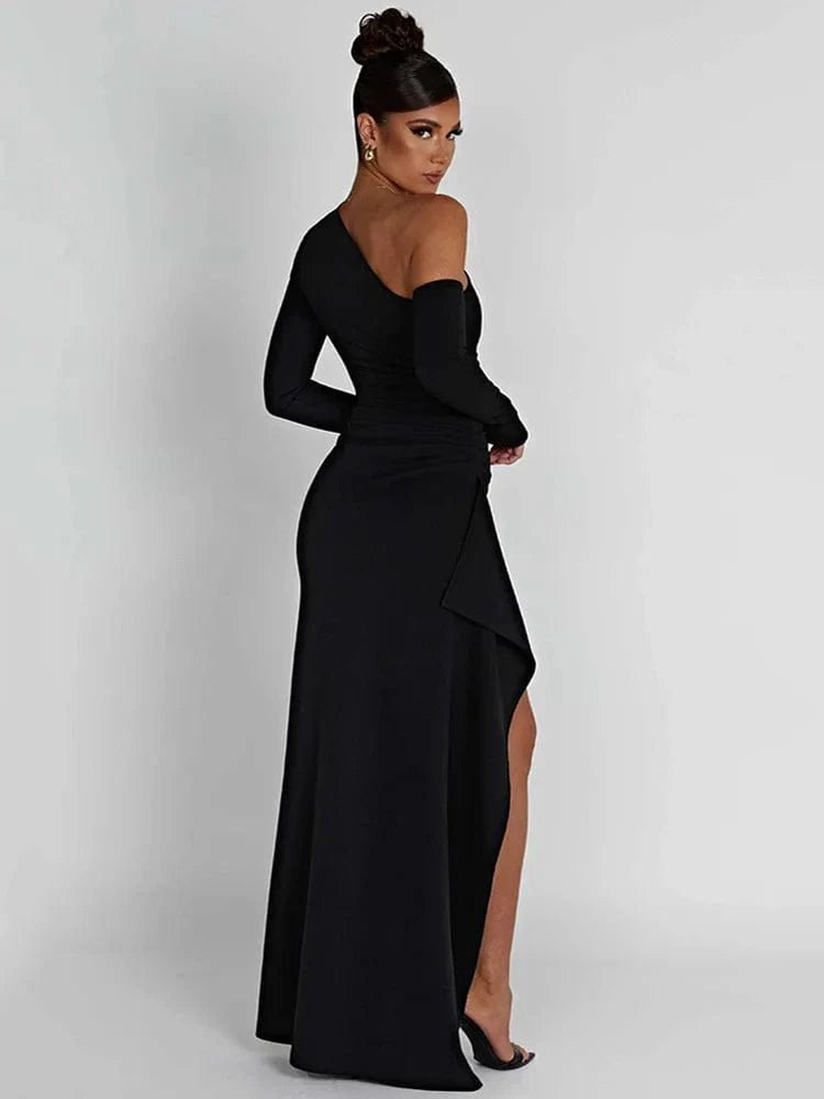 Robe Fendue Avec Epaule Denudee 6