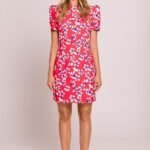 Robe Fleurie Courte Coupe Fourreau 6