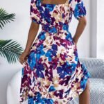 Robe Fleurie Courte Epaules Denudees Fluide 2