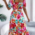 Robe Fleurie Courte Epaules Denudees Fluide 7