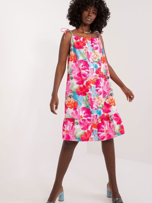 Robe Fleurie Courte Trapeze Multicouleur S M