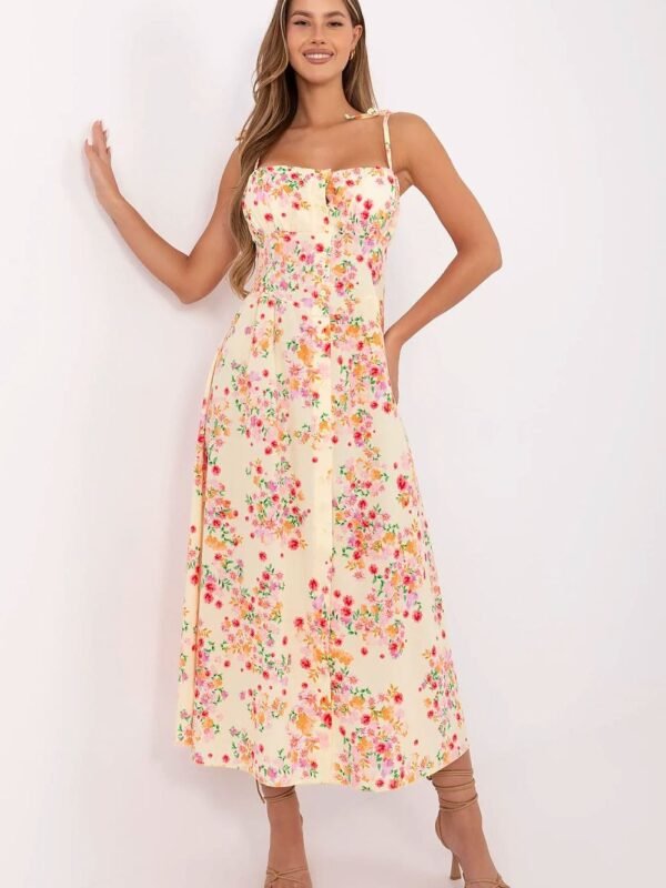 Robe Fleurie Fluide A Bretelles Multicouleur Taille Unique