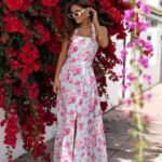 Robe Fleurie Longue Fendue Ete Multicouleur Xs S