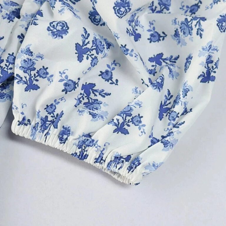 Robe Fleurie Midi Manches Courtes 2