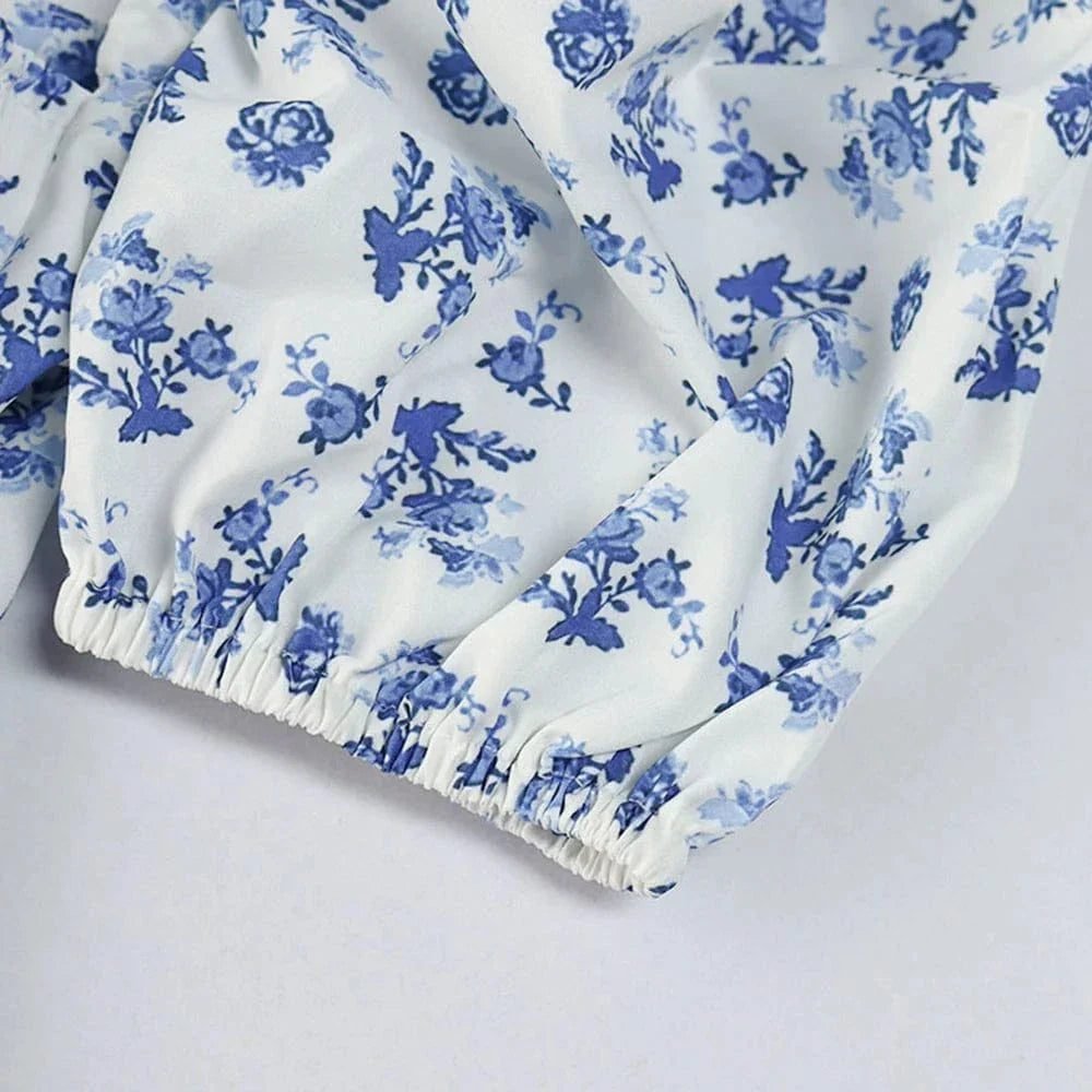 Robe Fleurie Midi Manches Courtes 2